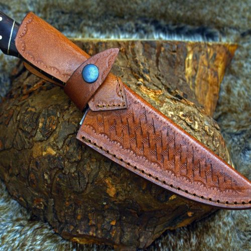 shokunin usa chef knife noble 6 damascus chef knife with exotic wenge wood handle leather sheath 41588799111381