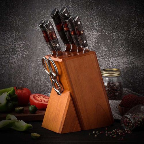 shokunin usa chef knife set complete 8 pcs set supreme vg10 8 pc professional chef knife set with stained olive wood handle sheath 41588797145301