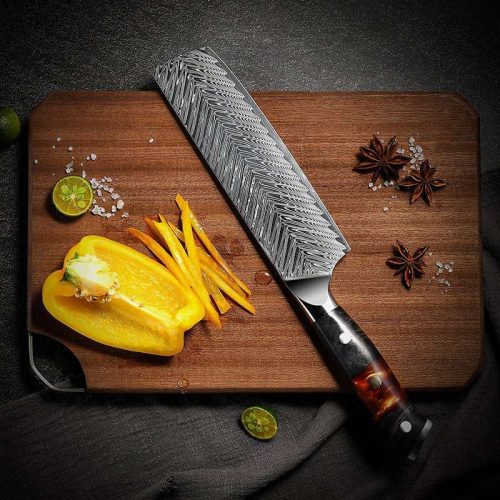 shokunin usa chef knife set complete 8 pcs set supreme vg10 8 pc professional chef knife set with stained olive wood handle sheath 41588797898965