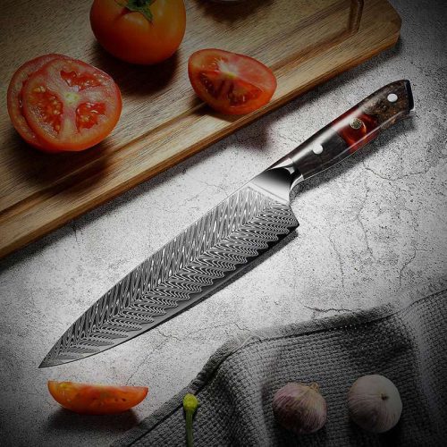 shokunin usa chef knife set complete 8 pcs set supreme vg10 8 pc professional chef knife set with stained olive wood handle sheath 41588800028885