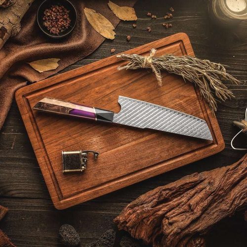 shokunin usa chef knife set elite series vg10 damascus knife set with exotic rose wood handle 41588788887765