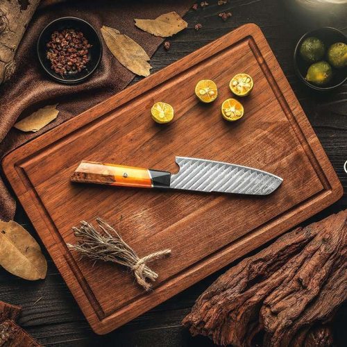 shokunin usa chef knife set elite series vg10 damascus knife set with exotic rose wood handle 41588791214293