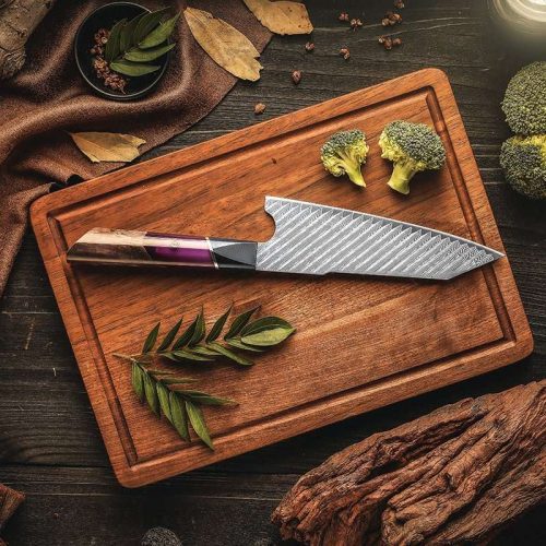 shokunin usa chef knife set elite series vg10 damascus knife set with exotic rose wood handle 41588793639125