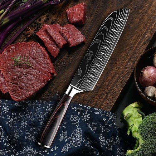 shokunin usa chef knife set fujin chef s knife set 7 pcs pakkawood handle 41588780892373