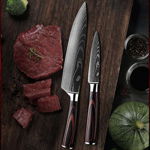 shokunin usa chef knife set fujin chef s knife set 7 pcs pakkawood handle 41588781908181