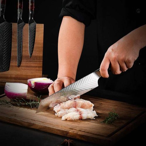 shokunin usa chef knife set supreme professional chef knife set vg10 with ebony wood handle sheath 41588799733973