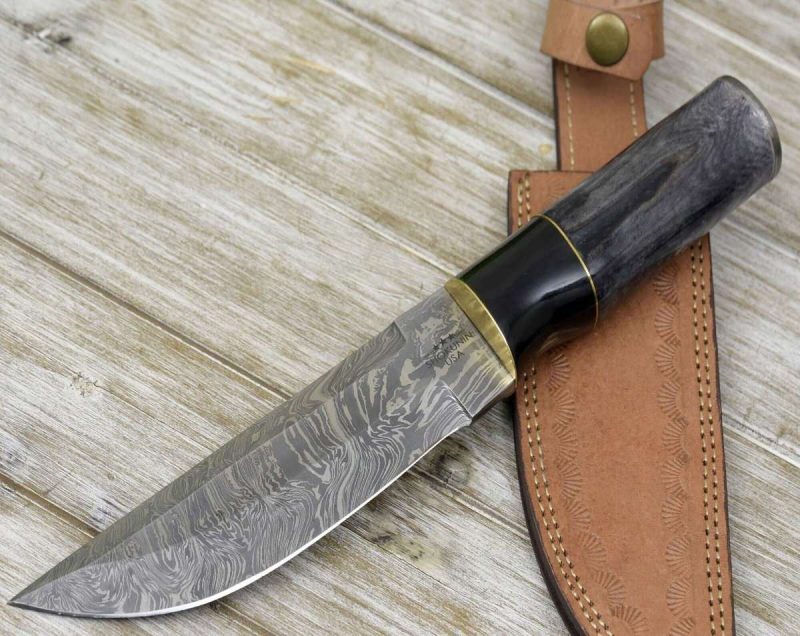 shokunin usa damascus knife breeze tanto knife with horn bone handle 41588761428181