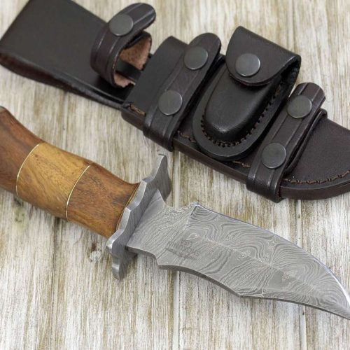 shokunin usa damascus knife carve engraved damascus hunting knife with exotic rose wood handle 41588765589717