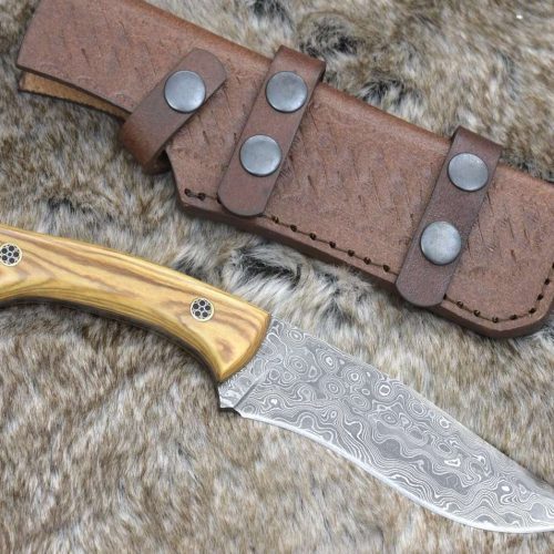 shokunin usa damascus knife chimera damascus steel engraved knife with exotic olive wood handle 41588767981781