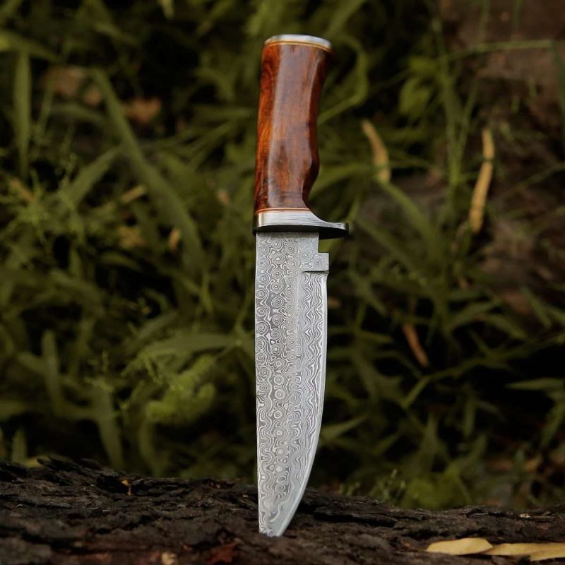 shokunin usa damascus knife crucifier original bowie hunting knife with exotic rosewood handle 41588766965973