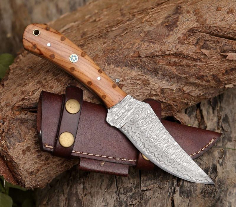 shokunin usa damascus knife cutlass damascus knife with exotic olive wood handle 41588761886933