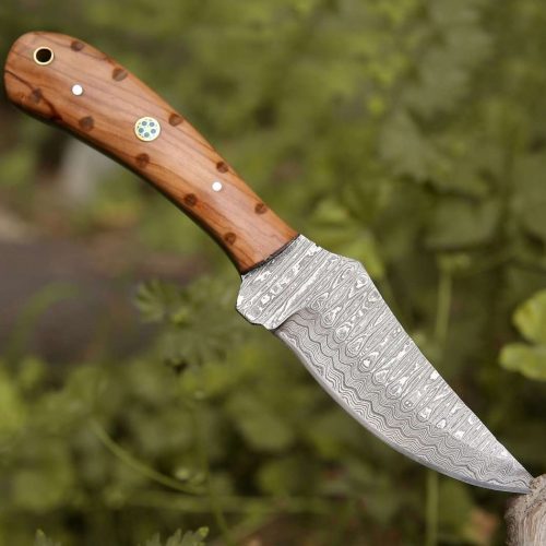 shokunin usa damascus knife cutlass damascus knife with exotic olive wood handle 41588762116309