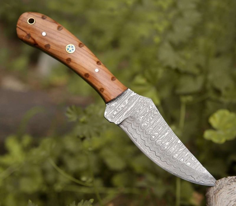 shokunin usa damascus knife cutlass damascus knife with exotic olive wood handle 41588762116309