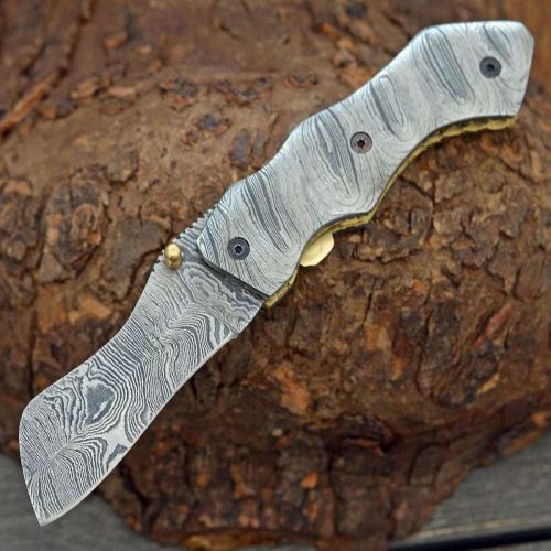 shokunin usa damascus knife damascene gentleman s cool damascus pocket knife with damascus handle sheath 41588763918549