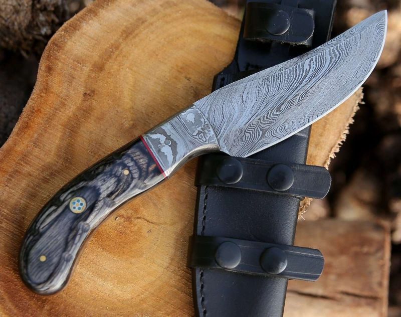 shokunin usa damascus knife draco hunting knife with pakkawood handle 41588763984085