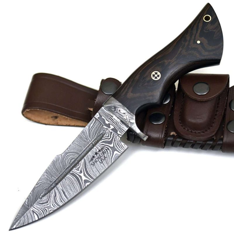 shokunin usa damascus knife eminence damascus hunting knife with exotic wenge wood handle 41588784890069