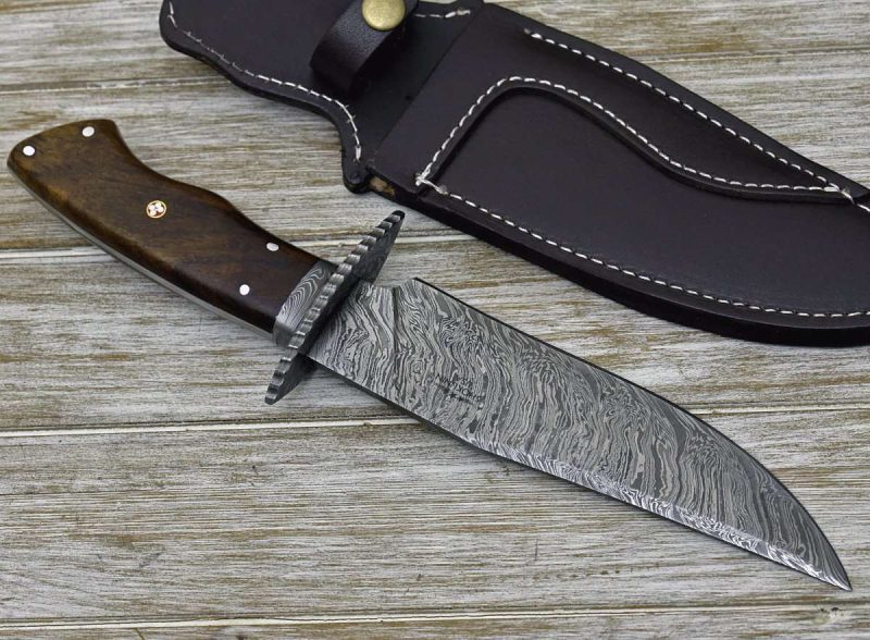 shokunin usa damascus knife excelsior game knife with exotic rosewood handle sheath 41588780662997