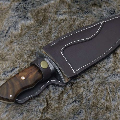 shokunin usa damascus knife excelsior game knife with exotic rosewood handle sheath 41588795113685