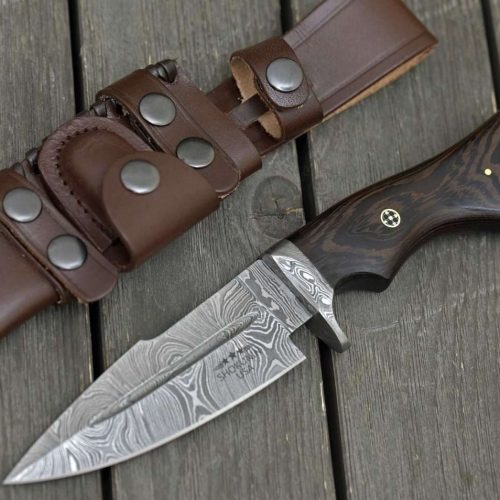 shokunin usa damascus knife garotte damascus hunting knife with exotic wenge wood handle 41588795703509