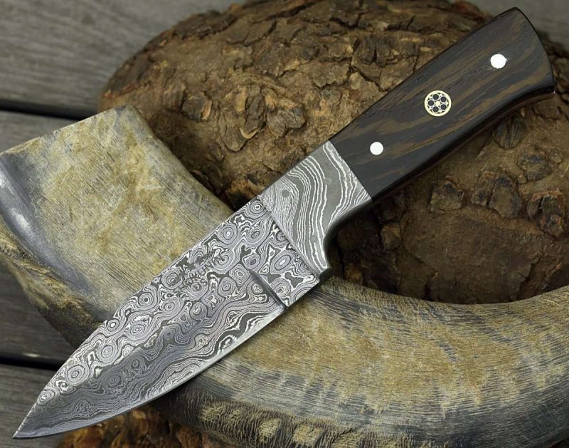 shokunin usa damascus knife karma damascus skinning knife with exotic wenge wood handle 41588789772501