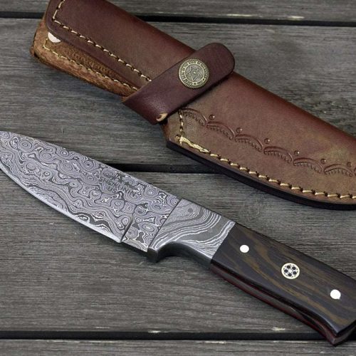 shokunin usa damascus knife karma damascus skinning knife with exotic wenge wood handle 41588795900117