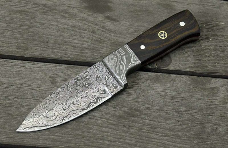 shokunin usa damascus knife karma damascus skinning knife with exotic wenge wood handle 41588796588245