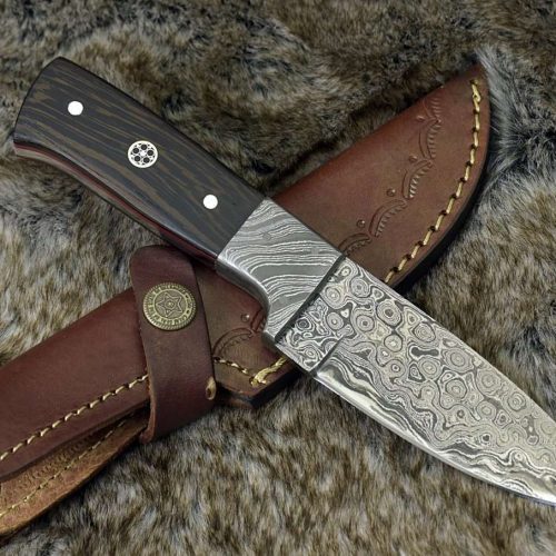 shokunin usa damascus knife karma damascus skinning knife with exotic wenge wood handle 41588797341909