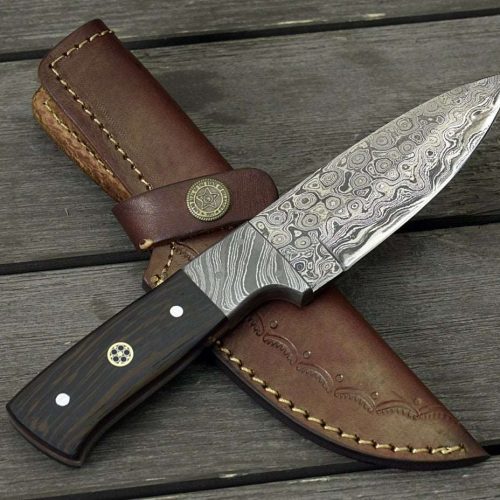 shokunin usa damascus knife karma damascus skinning knife with exotic wenge wood handle 41588800225493