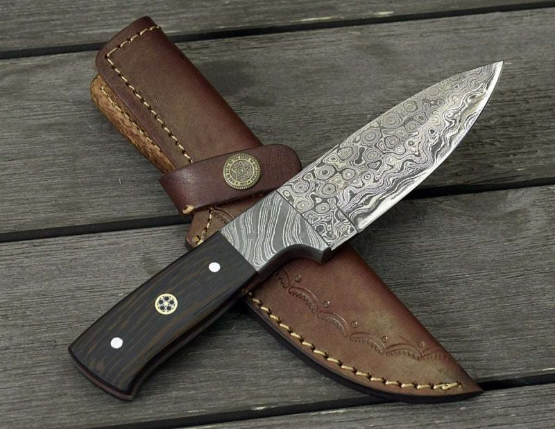 shokunin usa damascus knife karma damascus skinning knife with exotic wenge wood handle 41588800225493