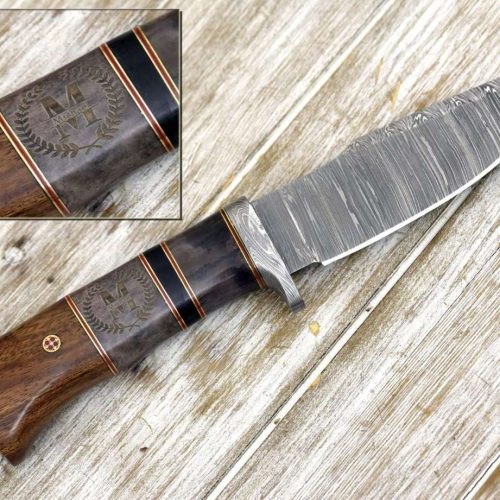 shokunin usa damascus knife karma damascus skinning knife with exotic wenge wood handle 41588800782549