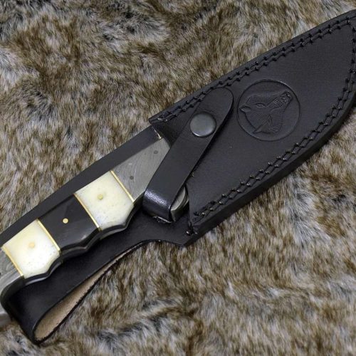 shokunin usa damascus knife kopesh damascus steel engraved hunting knife with bone horn handle 41588785610965