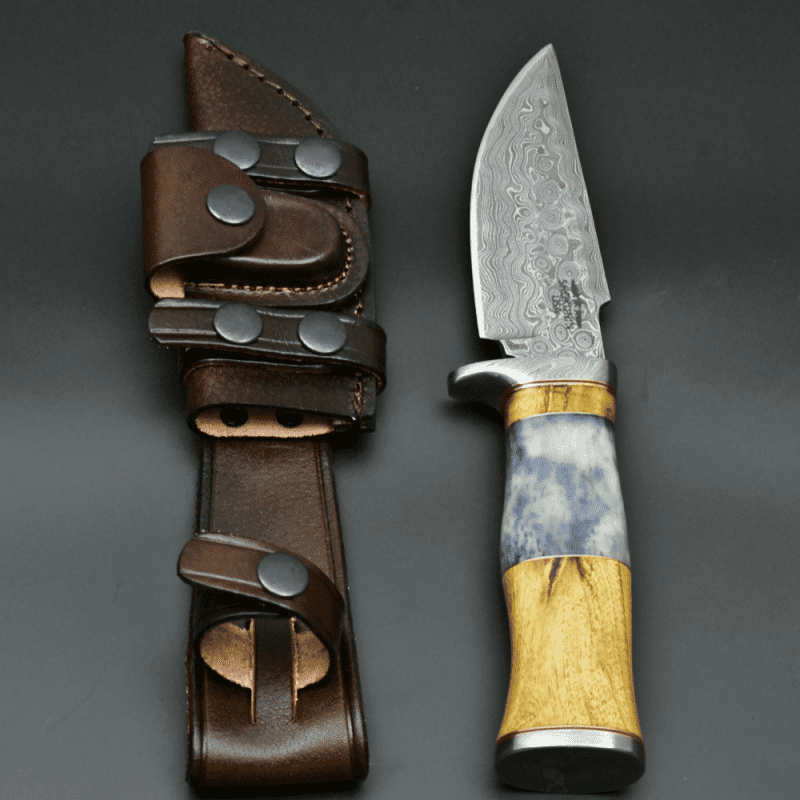 shokunin usa damascus knife legion damascus hunting knife with exotic yellow heart bone handle 41588786757845