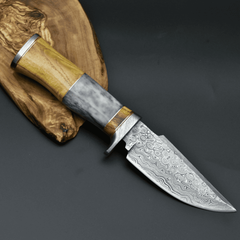 shokunin usa damascus knife legion damascus hunting knife with exotic yellow heart bone handle 41588788527317