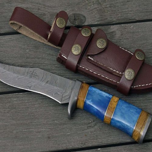 shokunin usa damascus knife lightbane damascus big game hunting knife with bone olive wood handle sheath 41588796784853