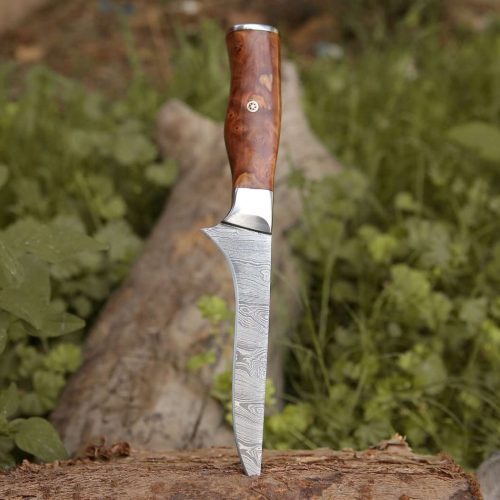 shokunin usa fillet knife concord damascus fillet knife with exotic olive wood handle 41588762247381