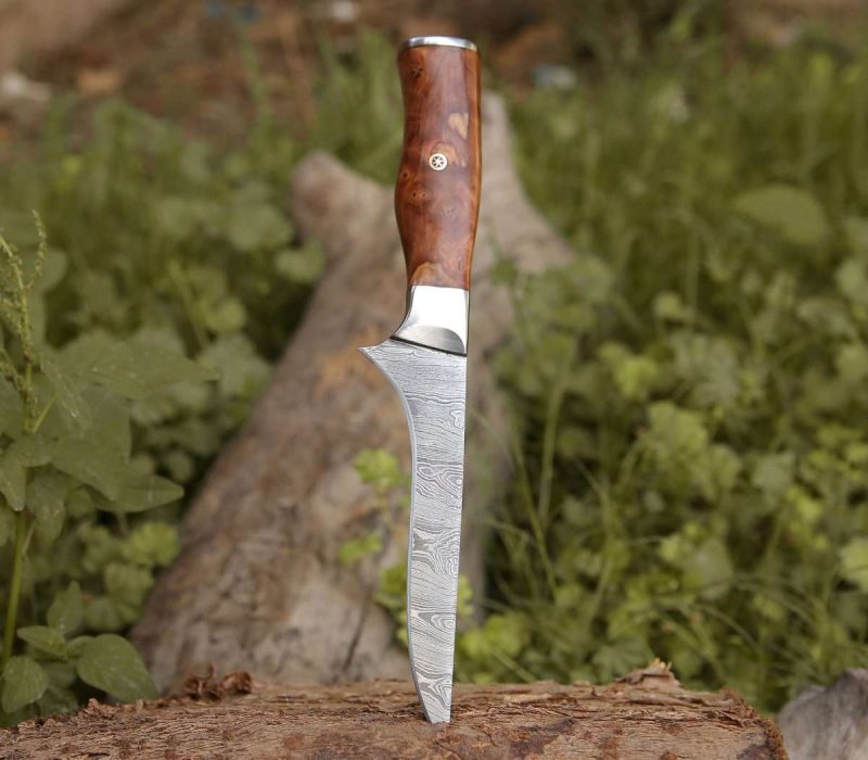 shokunin usa fillet knife concord damascus fillet knife with exotic olive wood handle 41588762247381