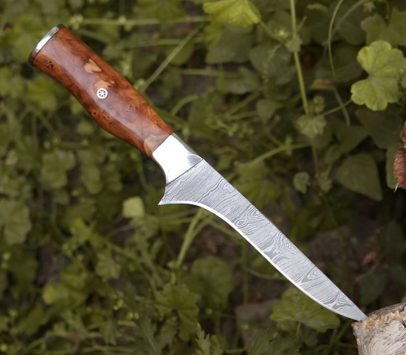 shokunin usa fillet knife concord damascus fillet knife with exotic olive wood handle 41588763361493