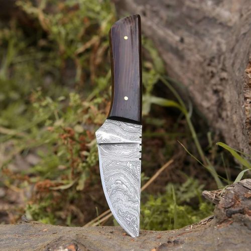 shokunin usa hunting knife legacy damascus skinning knife with exotic wenge wood handle 41588788691157