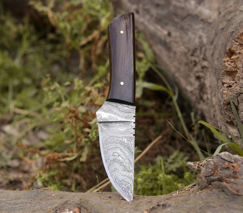 shokunin usa hunting knife legacy damascus skinning knife with exotic wenge wood handle 41588788691157