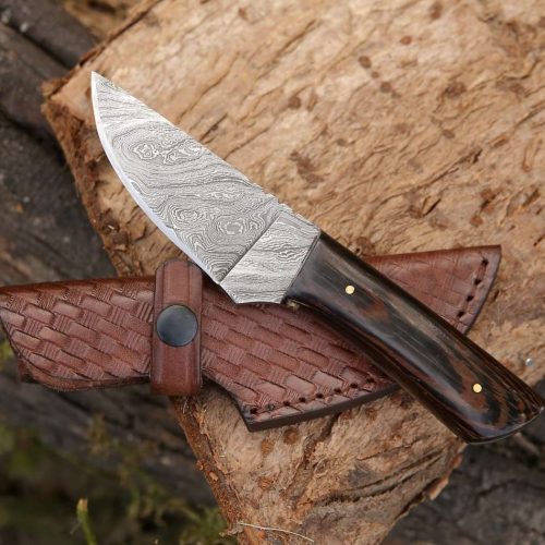 shokunin usa hunting knife legacy damascus skinning knife with exotic wenge wood handle 41588788920533