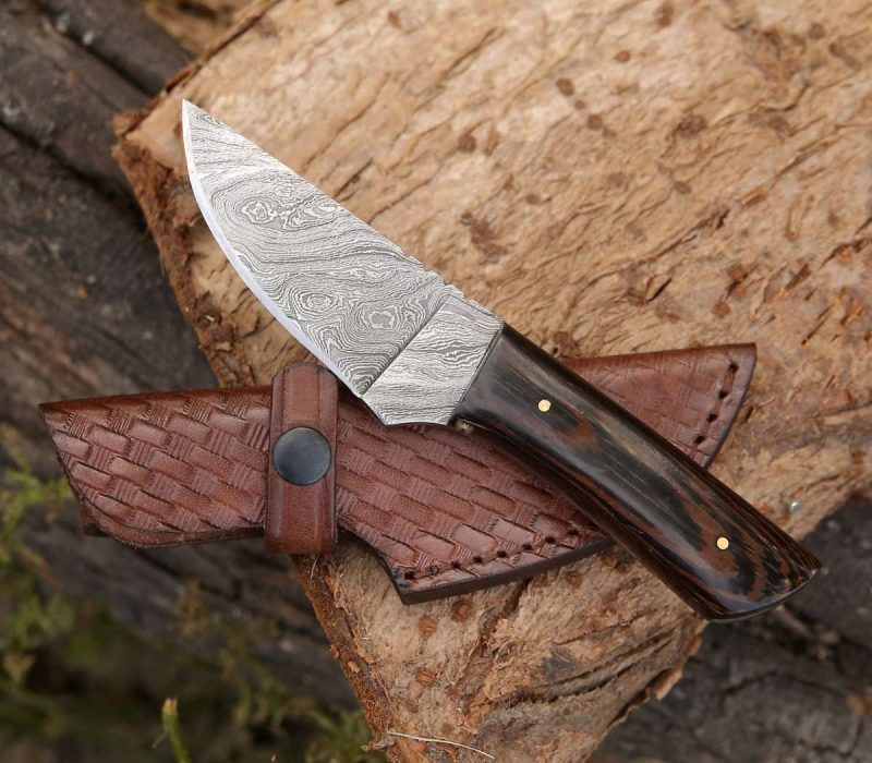 shokunin usa hunting knife legacy damascus skinning knife with exotic wenge wood handle 41588788920533