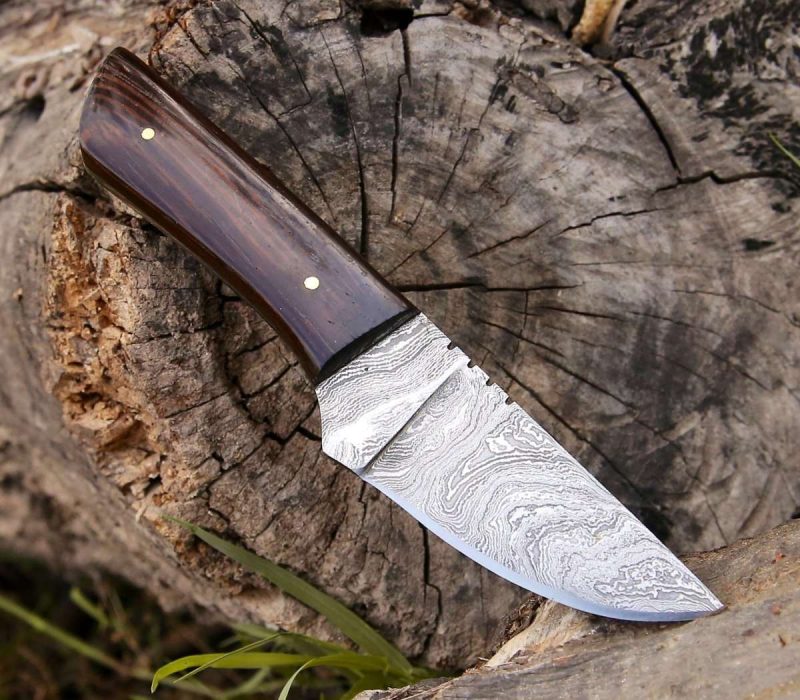 shokunin usa hunting knife legacy damascus skinning knife with exotic wenge wood handle 41588791443669