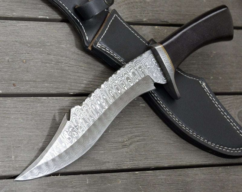 shokunin usa hunting knives blackops damascus hunting knife with micarta handle 41588760510677