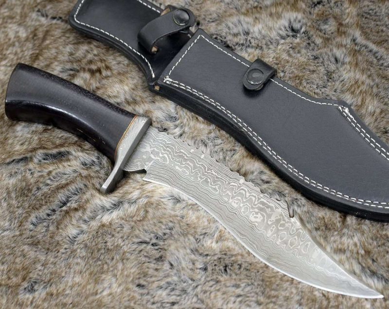 shokunin usa hunting knives blackops damascus hunting knife with micarta handle 41588761133269