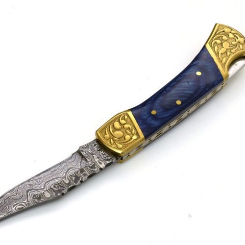 shokunin usa pocket knife expedition damascus pocket knife with pakka wood handle 41588799078613