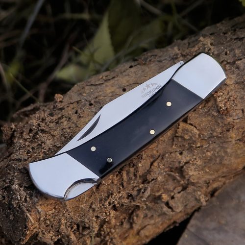 shokunin usa pocket knife pocket knife with exotic bull horn handle sheath personalized 41588790100181