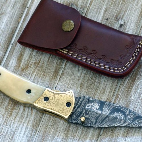 shokunin usa pocket knives marshal gentleman s folding knife with bone handle 41588786462933