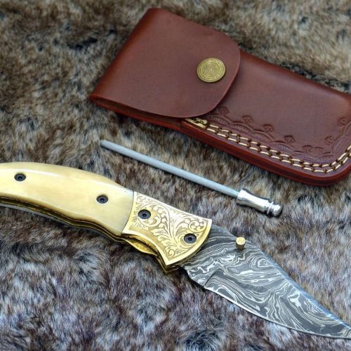 shokunin usa pocket knives marshal gentleman s folding knife with bone handle 41588787052757