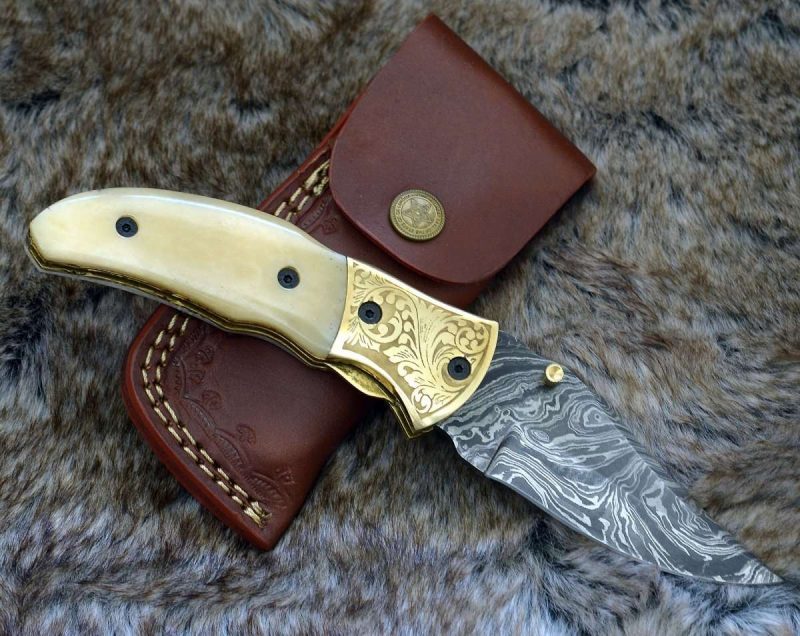 shokunin usa pocket knives marshal gentleman s folding knife with bone handle 41588787511509