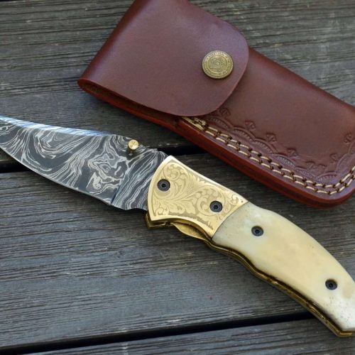 shokunin usa pocket knives marshal gentleman s folding knife with bone handle 41588787904725